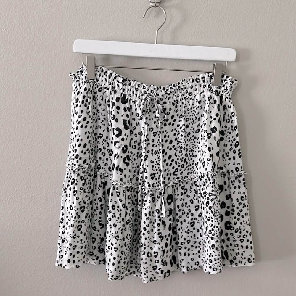 CJLA Leopard Print Ruffle Skirt size L
